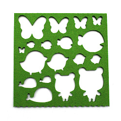 Butterfly Wool Felt Mix Pattern Moulds, DIY Needle Felting Template Stencil Supplies, Lime Green, Butterfly Pattern, 160x160x5mm