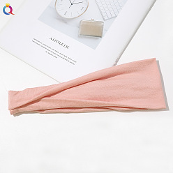C253-A Solid Color Headband - Pink Printed Knit Headband for Women - Sweat Absorbent Yoga Sports Hair Band