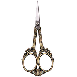 Antique Bronze & Stainless steel Color Stainless Steel Butterfly Scissors, Alloy Handle, Embroidery Scissors, Sewing Scissors, Antique Bronze & Stainless steel Color, 12.6cm