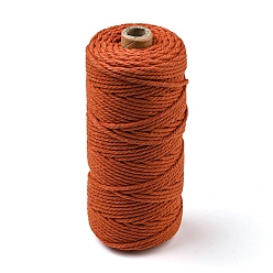 Salmon Cotton String Threads for Crafts Knitting Making, Salmon, 3mm, about 109.36 Yards(100m)/Roll