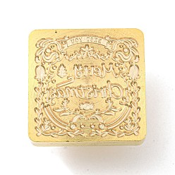 Word Christmas Theme Wax Seal Brass Stamp Head, for Wax Seal Stamp, Golden, Word, 25x25x14.5mm, Inner Diameter: 7mm