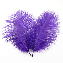 Medium Purple Ostrich Feather Ornament Accessories, for DIY Costume, Hair Accessories, Backdrop Craft, Medium Purple, 200~250mm