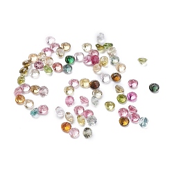 Турмалин Ограненные натуральные многоцветные турмалиновые кабошоны, назад назад, ромб, 1.5x1 мм