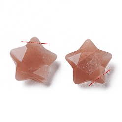 Sunstone Natural Sunstone Charms, Star, Faceted, 13~13.5x14~14.5x6~6.5mm, Hole: 0.8mm