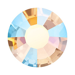 00530 200 Gold Quartz AB Камни preciosa® crystal hotfix с плоской основой, чешский хрусталь, круглый(438 11 612 шатон роза вива 12 ®), 00530 200 золотой кварц ab, ss 16 (3.8~4 мм)