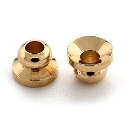 Real 24K Gold Plated Brass Beads Cap, Long-Lasting Plated, Apetalous, Real 24K Gold Plated, 4x3mm, Hole: 1.6mm