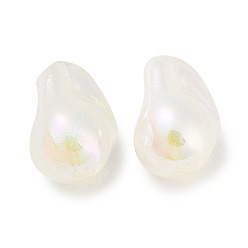 White ABS Plastic Imitation Pearl Bead, Nuggets, White, 16x11x9.5mm, Hole: 1.8mm