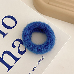Blue Cute Elastic Towel Fabric Hairband for Women - Solid Color Headband, Autumn/Winter Hair Accessory.