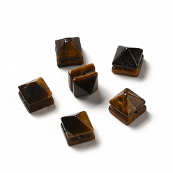 Tiger Eye Natural Tiger Eye Beads, Faceted Pyramid Bead, 9x10x10mm, Hole: 1.2mm