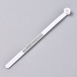 White Plastic European Version Ring Sizer, Gauge Finger Measuring Belt for Men and Womens Sizes, with Mini Magnifier, White, 11.3x0.8x0.55cm