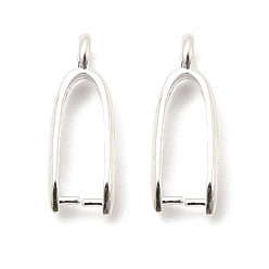 Серебро Ламелирование латуни, долговечный, серебряные, 18x8x4 мм, отверстие : 1.6 мм, штифты : 1 мм