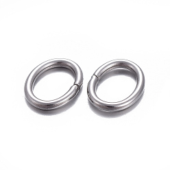 Stainless Steel Color 304 Stainless Steel Jump Rings, Open Jump Rings, Oval, Stainless Steel Color, 18 Gauge, 8x6x1mm, Inner Diameter: 4x6mm