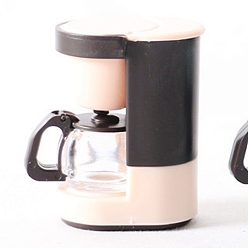 BrumosaRosa Mini modelo de máquina de café de plástico, accesorios de casa de muñecas de cocina micro paisaje, simulando decoraciones de utilería, rosa brumosa, 32x45 mm