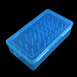 Dodger Blue Plastic Sewing Thread Storage Box, Rectangle, Dodger Blue, 237x137x66mm