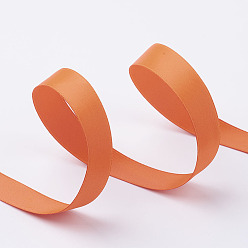 Orange Red Double Face Matte Satin Ribbon, Polyester Satin Ribbon, Orange Red, (5/8 inch)16mm, 100yards/roll(91.44m/roll)