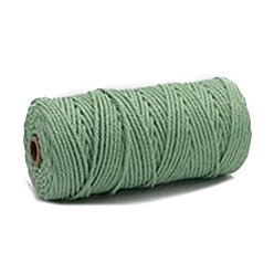 Dark Sea Green Cotton String Threads, Macrame Cord, Decorative String Threads, for DIY Crafts, Gift Wrapping and Jewelry Making, Dark Sea Green, 4mm, about 109.36 Yards(100m)/Roll