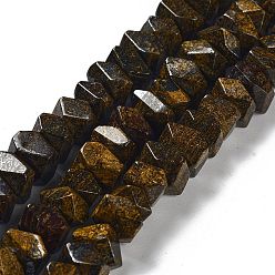 Bronzite Natural Bronzite Beads Strands, Nuggets, Faceted, 6~8x10.5~14x8~9.5mm, Hole: 1.2mm, about 57~61pcs/strand, 15.16''~15.39''(38.5~39.1cm)