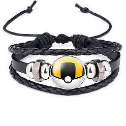 Style 5 Bracelet pokemon go time gem avec charme pokeball - bracelet en cuir diy
