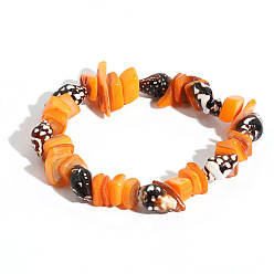 Yellow 2 Colorful Ethnic Style Handmade Stone and Shell Bracelet for Men and Women