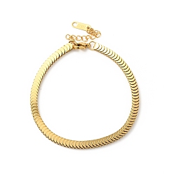 Golden 304 Stainless Steel Scales Layered Chains Bracelet for Men Women, Golden, 6-7/8 inch(17.6cm)