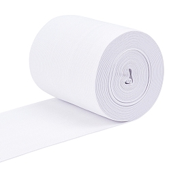White Flat Elastic Rubber Cord/Band, Webbing Garment Sewing Accessories, White, 120mm, about 6m/Roll