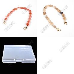 (52) Непрозрачная лаванда 2шт 2 цвета сумка цепочка ремни, с акриловыми бусинами и пружинными кольцами из легкого золотого сплава, для аксессуаров для замены сумок, разноцветные, 31.5 см, 1 шт / цвет