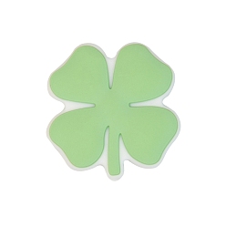 Light Green Clover Food Grade Silicone Beads, Silicone Teething Beads, Light Green, 30x29x8mm