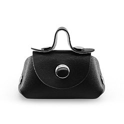 Black Rectangle PU Leather Doll Handbag, American Girl Doll Accessories Supplies, Black, 51x62x25mm