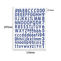 Dark Blue PVC Self-Adhesive Letter & Number Stickers, for Party Decorative Presents, Dark Blue, 297x210mm