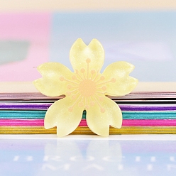 Lemon Chiffon Translucent Resin Cabochons, for Hair Accessories, Glitter Cherry, Lemon Chiffon, 26mm