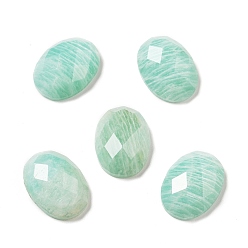 Amazonite Natural Amazonite Cabochons, Faceted, Oval, 18x13x6mm