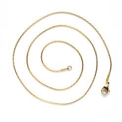 Golden Vacuum Plating 304 Stainless Steel Coreana Chain Necklace, with Lobster Claw Clasp, Golden, 19.68 inch(50cm)x1.2mm