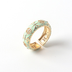 07 Colorful Enamel and Zirconia Ring in 18K Gold - Fashionable, Simple, Cute for Women