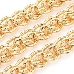 Real 18K Gold Plated Alloy Oval Link Chains, Mesh Chains, Unwelded, with Spool, Real 18K Gold Plated, 16.4x14.8x6.8mm, about 3.28 Feet(1m)/Roll