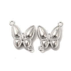Platinum Alloy Connector Charms, Long-Lasting Plated, Cadmium Free & Lead Free, Butterfly Links, Platinum, 21x16.5x5mm, Hole: 1.6mm