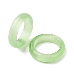 Светло-зеленый Cat Eye палец кольца, простые кольца для женщин, светло-зеленый, 6 мм, размер США 7 1/4 (17.5 мм)