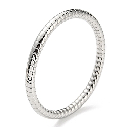 Stainless Steel Color 304 Stainless Steel Grooved Bangles, Stainless Steel Color, Inner Diameter: 2-3/8 inch(6.1cm)