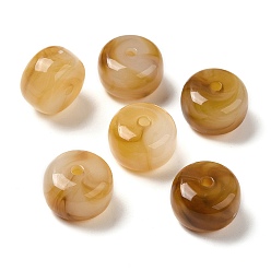 Dark Goldenrod Transparent Acrylic Beads, Barrel, Dark Goldenrod, 14.5x10mm, Hole: 2mm, about 310pcs/500g
