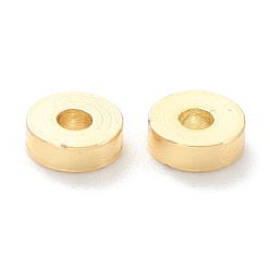 Real 18K Gold Plated Brass Beads, Long-Lasting Plated, Flat Round/Disc, Heishi Beads, Real 18K Gold Plated, 3x1mm, Hole: 1mm