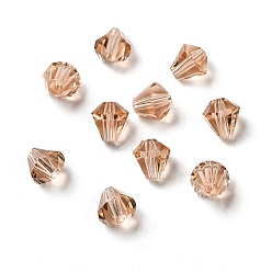 PeachPuff Glass Imitation Austrian Crystal Beads, Faceted, Diamond, PeachPuff, 8x7.5mm, Hole: 0.9mm