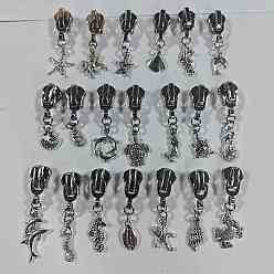 Платина 20 ползунки на молнии из легкого сплава, Сплав с подвесками, платина, 43~54 мм