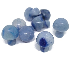 Blue Aventurine Natural Blue Aventurine Healing Mushroom Figurines, Reiki Energy Stone Display Decorations, 20mm