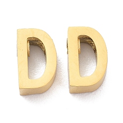 Letter D Ion Plating(IP) 304 Stainless Steel Charms, Alphabet, Golden, Letter.D, 8x5x3mm, Hole: 1.8mm