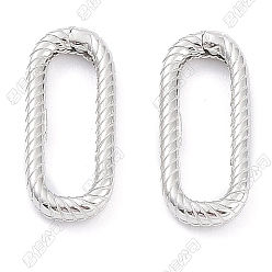 Серебро 925 пружинные кольца из стерлингового серебра, овальные, серебряные, 17.5x8.5x2 мм, внутренний диаметр: 13x5 мм