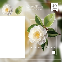 Cornsilk 40 Sheets Camellia Cute Memo Pad Sticky Notes, Sticker Tabs, for Office School Reading, Cornsilk, 40x40x5mm