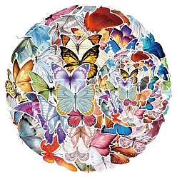 Butterfly Waterproof Self Adhesive Stamping Stickers Sets, DIY Hand Account Photo Album Decoration Sticker, Butterfly Pattern, 40~80mm, 50 style, 1pc/style, 50pcs/set