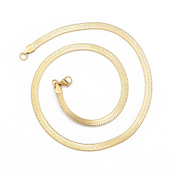 Золотой 304 колье из нержавеющей стали с цепочками в виде елочки для мужчин, золотые, 17.72 дюйм (45 см), широк: 5 мм