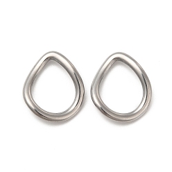 Stainless Steel Color 304 Stainless Steel Linking Rings, Twisted Teardrop, Stainless Steel Color, 15x12.5x2mm, Inner Diameter: 8.5x11mm
