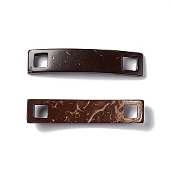 Coconut Brown Coconut Connector Charms, Curved Rectangle Links, Lead Free, Coconut Brown, 47x9.5x6mm, Hole: 5x5mm