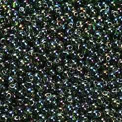 (DP288) Transparent Olive Green AB Миюки 3.4мм капельные бусины, японский бисер, прозрачные цвета AB, (dp288) прозрачный оливково-зеленый ab, 3.4x3 мм, отверстие : 0.65 мм, Около 180 шт / 10 г